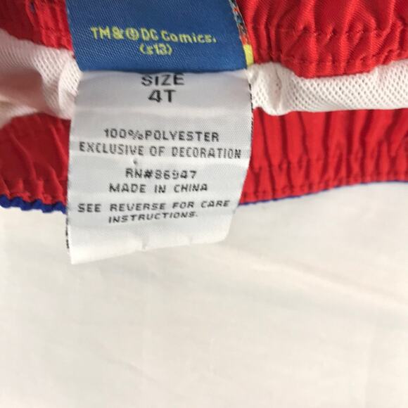 DC Comics Justice League Swim Trunks, Red, 4T - Picture 4 of 5